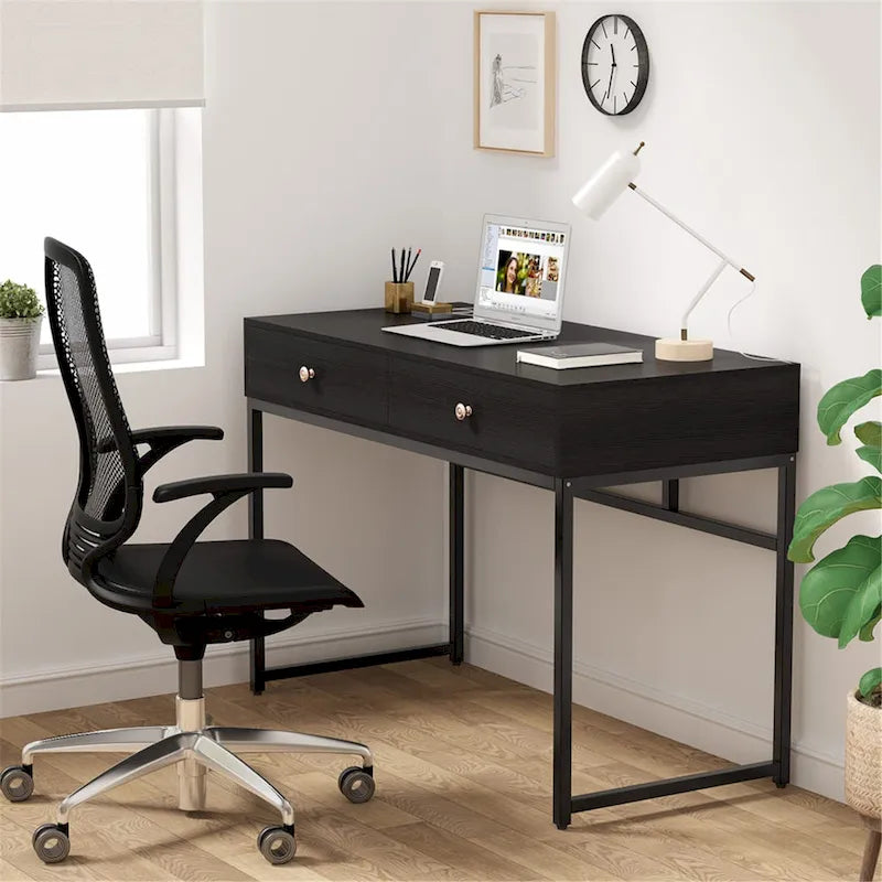 Bureau de travail à domicile de 47 pouces avec 2 tiroirs de rangement
