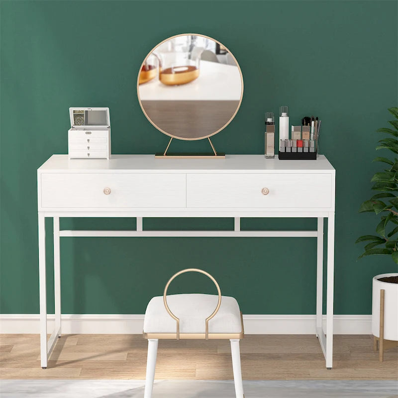 Bureau de travail à domicile de 47 pouces avec 2 tiroirs de rangement