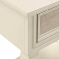 Thea White Finish Beige Linen Drawer Face 1 Drawer Nightstand by iNSPIRE Q Classic