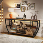 Console de 70,9 pouces avec 7 étagères – Table d'appoint étroite pour entrée, couloir ou salon