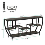 Console de 70,9 pouces avec 7 étagères – Table d'appoint étroite pour entrée, couloir ou salon