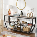 Console de 70,9 pouces avec 7 étagères – Table d'appoint étroite pour entrée, couloir ou salon