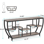 Console de 70,9 pouces avec 7 étagères – Table d'appoint étroite pour entrée, couloir ou salon