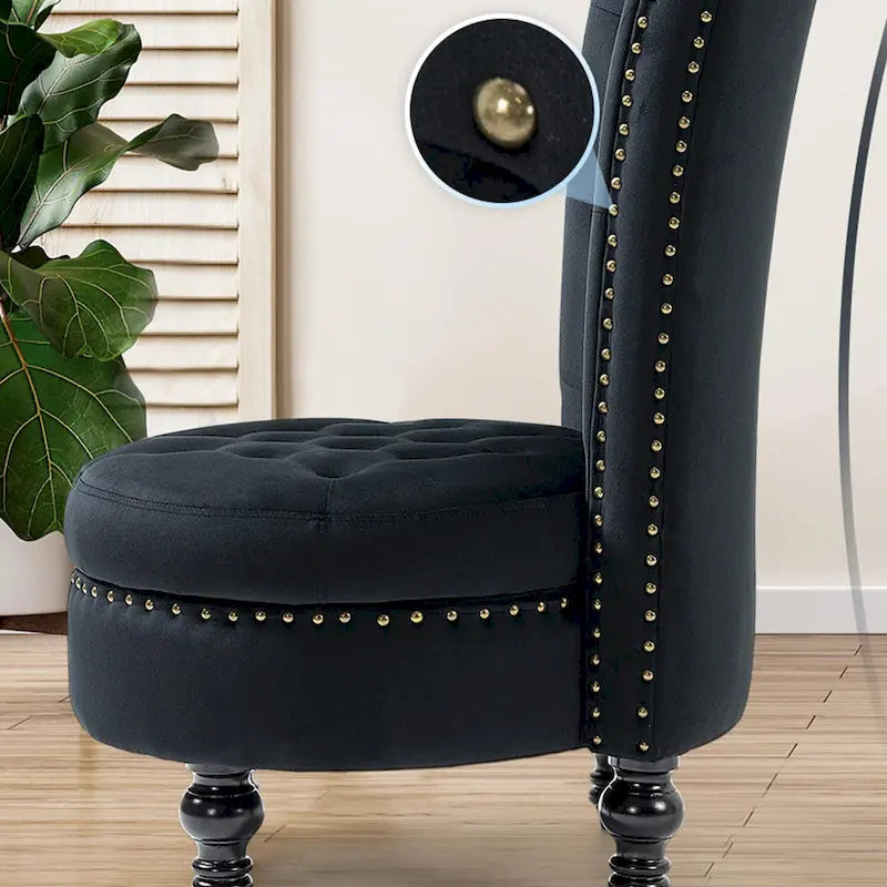 Lot de 2 chaises d'appoint hautes avec rangement, sans accoudoirs en velours, plusieurs coloris