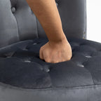 Lot de 2 chaises d'appoint hautes avec rangement, sans accoudoirs en velours, plusieurs coloris