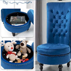 Lot de 2 chaises d'appoint hautes avec rangement, sans accoudoirs en velours, plusieurs coloris
