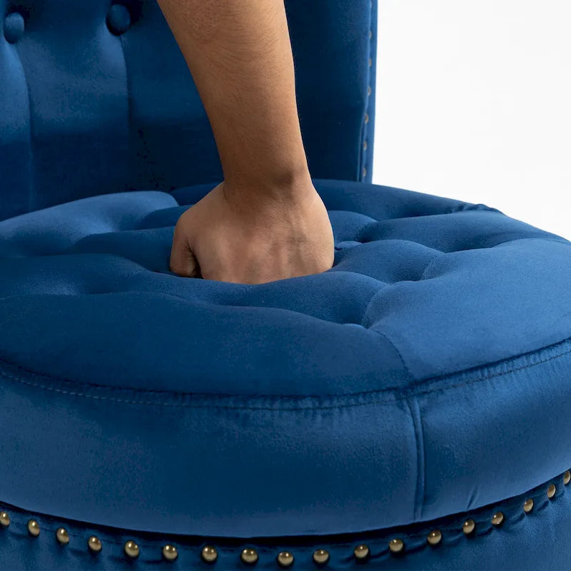 Lot de 2 chaises d'appoint hautes avec rangement, sans accoudoirs en velours, plusieurs coloris