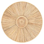 Table basse bohème en rotin clair couleur miel