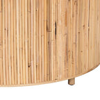 Table basse bohème en rotin clair couleur miel