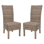 Sherryl Chaise de salle à manger inachevée en osier naturel (Lot de 2) - 48,26 cm L x 58,42 cm P x 106,68 cm H