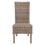Sherryl Chaise de salle à manger inachevée en osier naturel (Lot de 2) - 48,26 cm L x 58,42 cm P x 106,68 cm H
