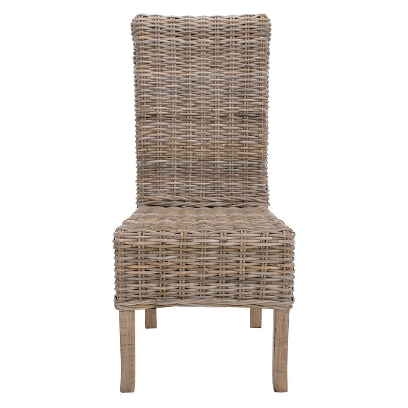 Sherryl Chaise de salle à manger inachevée en osier naturel (Lot de 2) - 48,26 cm L x 58,42 cm P x 106,68 cm H
