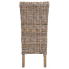 Sherryl Chaise de salle à manger inachevée en osier naturel (Lot de 2) - 48,26 cm L x 58,42 cm P x 106,68 cm H