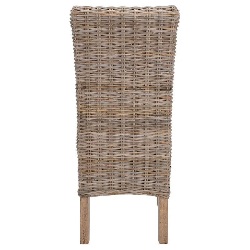 Sherryl Chaise de salle à manger inachevée en osier naturel (Lot de 2) - 48,26 cm L x 58,42 cm P x 106,68 cm H
