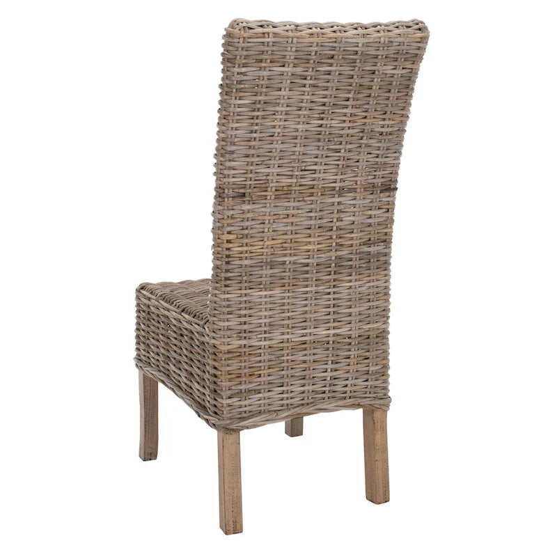 Sherryl Chaise de salle à manger inachevée en osier naturel (Lot de 2) - 48,26 cm L x 58,42 cm P x 106,68 cm H