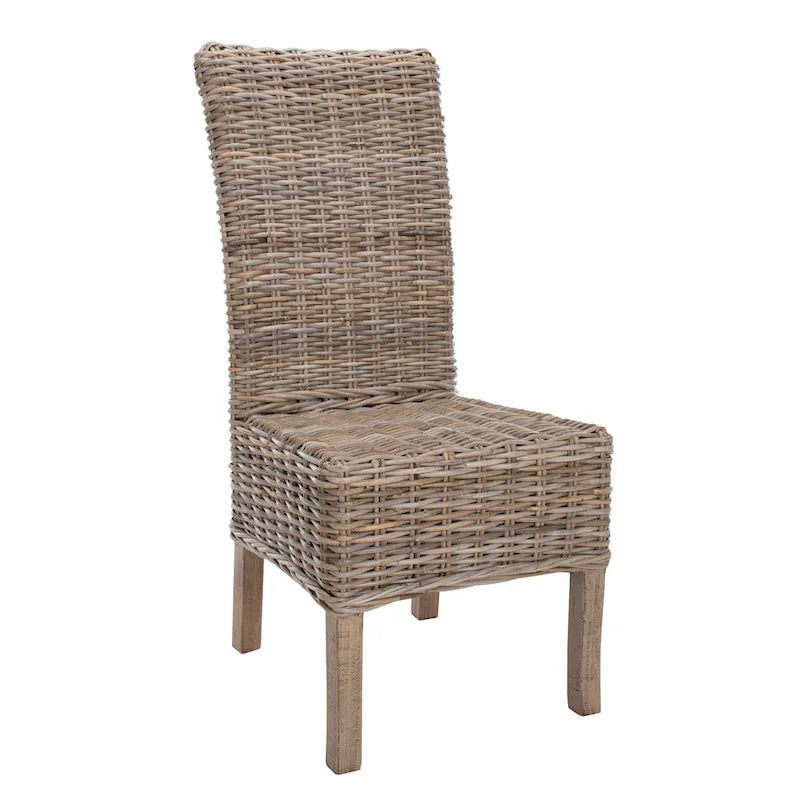 Sherryl Chaise de salle à manger inachevée en osier naturel (Lot de 2) - 48,26 cm L x 58,42 cm P x 106,68 cm H
