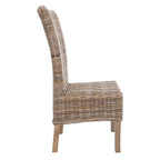 Sherryl Chaise de salle à manger inachevée en osier naturel (Lot de 2) - 48,26 cm L x 58,42 cm P x 106,68 cm H