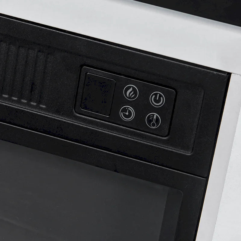 Meuble TV de 68 pouces avec portes coulissantes façon grange et insert de cheminée électrique de 23 pouces