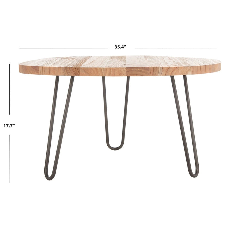 Table basse à bord live edge - 90 cm x 90 cm x 45 cm