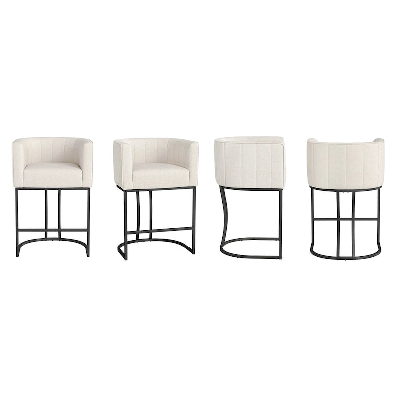 Tabouret de bar moderne de 66 cm de hauteur de comptoir, lot de 4 avec structure en métal