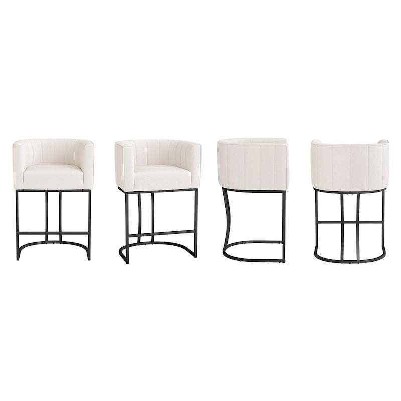 Tabouret de bar moderne de 66 cm de hauteur de comptoir, lot de 4 avec structure en métal