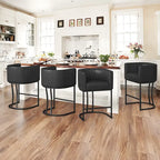 Tabouret de bar moderne de 66 cm de hauteur de comptoir, lot de 4 avec structure en métal