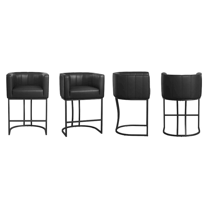 Tabouret de bar moderne de 66 cm de hauteur de comptoir, lot de 4 avec structure en métal