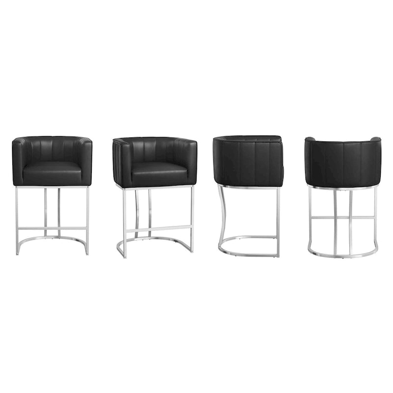 Tabouret de bar moderne de 66 cm de hauteur de comptoir, lot de 4 avec structure en métal