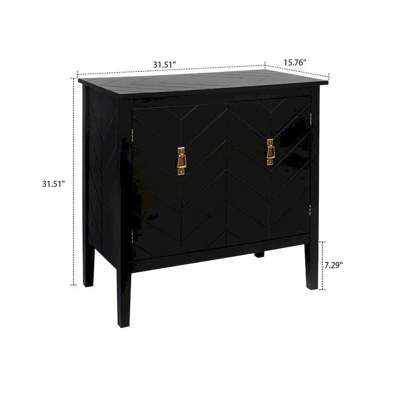 Armoire de rangement en bois avec poignées en métal