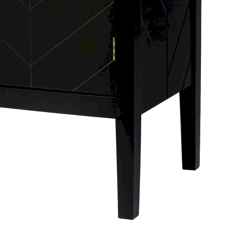 Armoire de rangement en bois avec poignées en métal