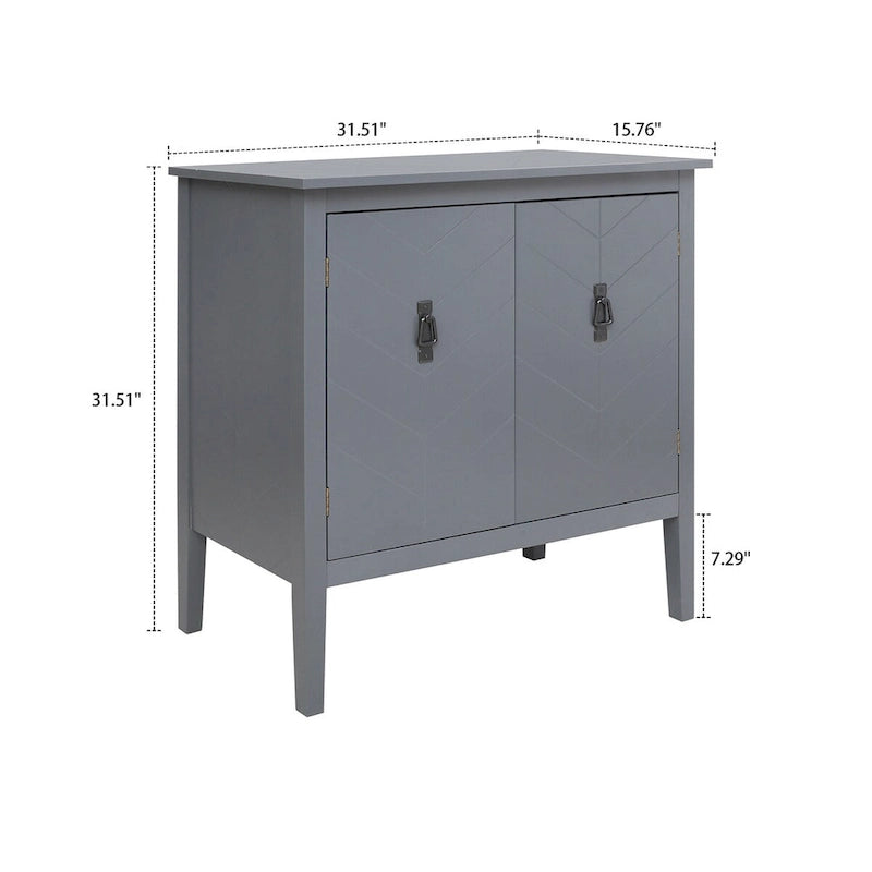 Armoire de rangement en bois avec poignées en métal