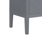 Armoire de rangement en bois avec poignées en métal