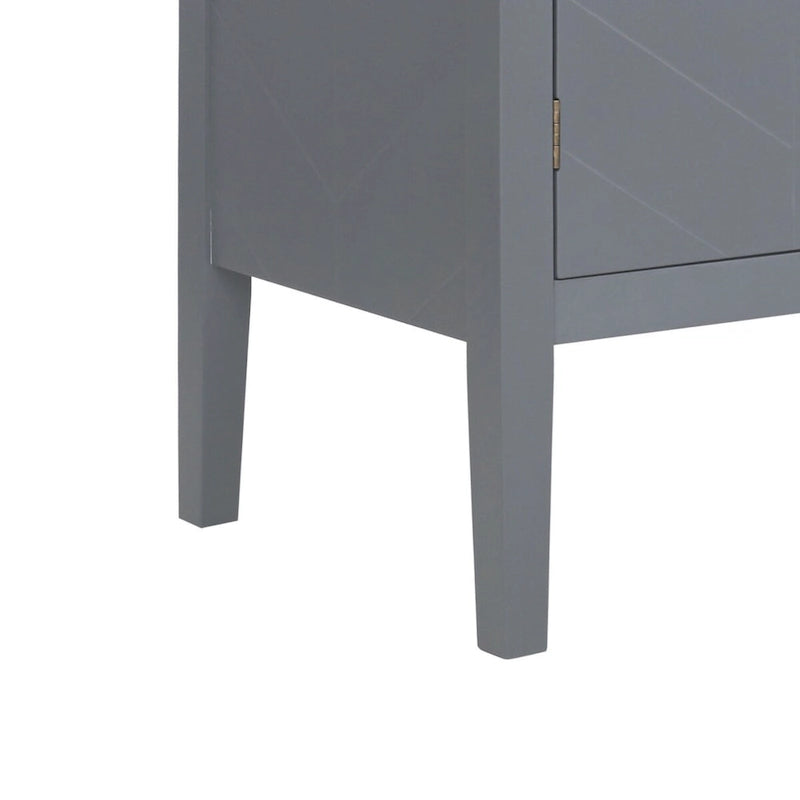 Armoire de rangement en bois avec poignées en métal