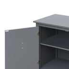 Armoire de rangement en bois avec poignées en métal