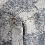 Jani Pouf carré 56 cm gris et ivoire – Repose-pieds fait main pour salon, chambre à coucher