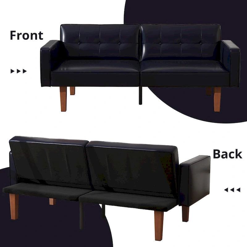 Canapé-lit futon convertible avec dossier réglable
