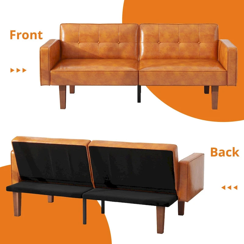 Canapé-lit futon convertible avec dossier réglable