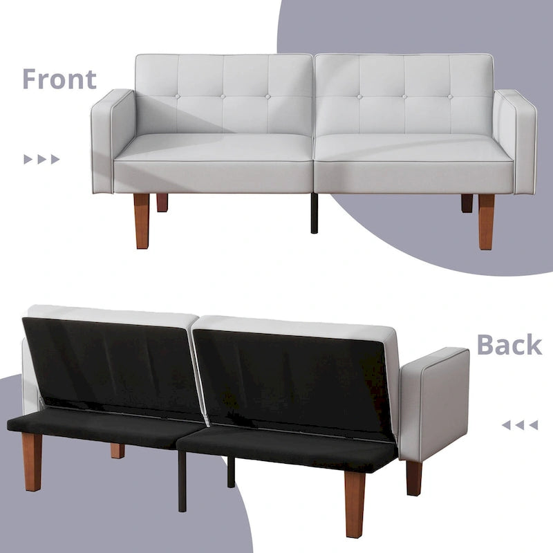 Canapé-lit futon convertible avec dossier réglable