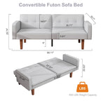 Canapé-lit futon convertible avec dossier réglable