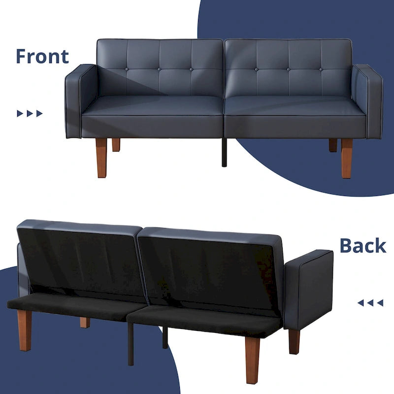 Canapé-lit futon convertible avec dossier réglable