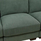 Canapé d'angle en velours côtelé 6 places en forme de U avec poufs