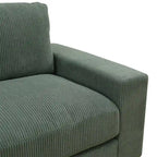 Canapé d'angle en velours côtelé 6 places en forme de U avec poufs