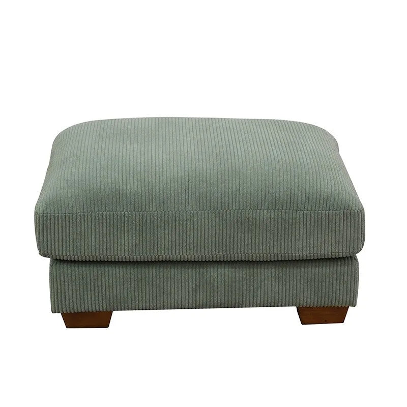 Canapé d'angle en velours côtelé 6 places en forme de U avec poufs