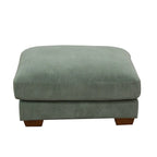 Canapé d'angle en velours côtelé 6 places en forme de U avec poufs