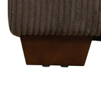 Canapé d'angle en velours côtelé 6 places en forme de U avec poufs
