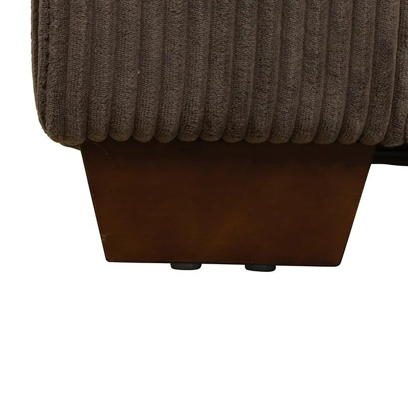 Canapé d'angle en velours côtelé 6 places en forme de U avec poufs