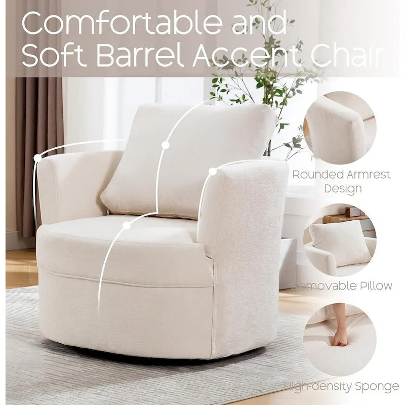 Fauteuil pivotant avec coussin