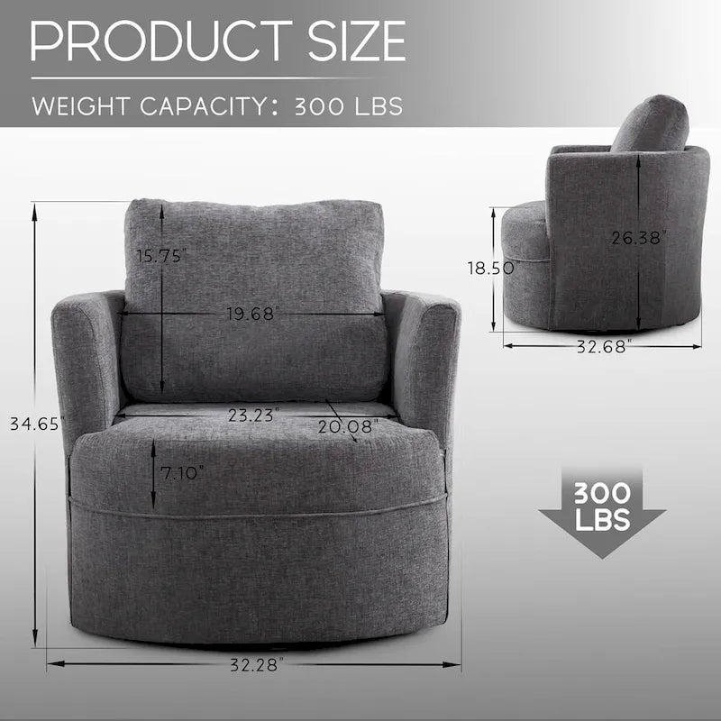 Fauteuil pivotant avec coussin