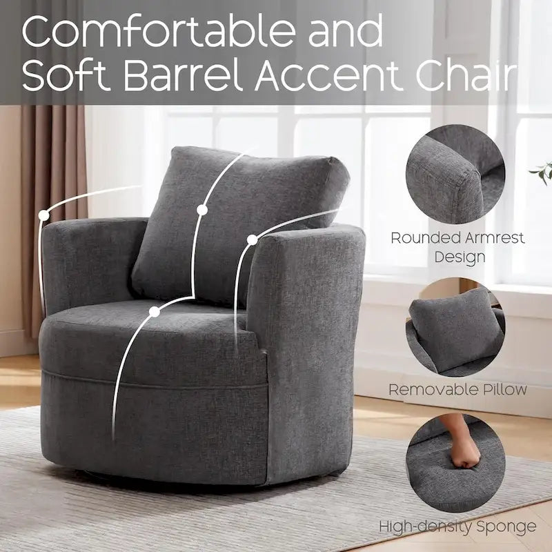 Fauteuil pivotant avec coussin