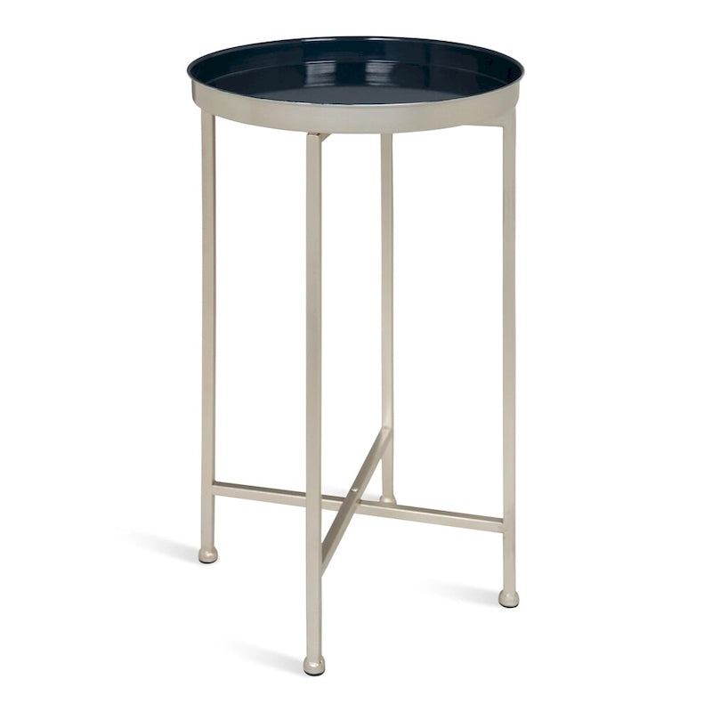 Table d'appoint pliante ronde en métal – 14x14x25.75